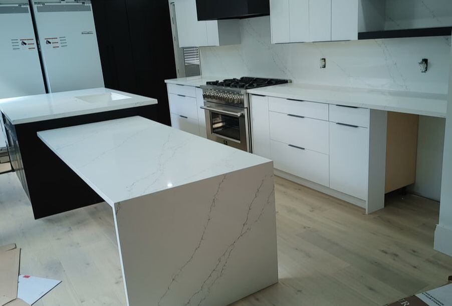 Carrara Quartz slab ID #TS4T327 - SIO4 CALACATTA ICE EVO